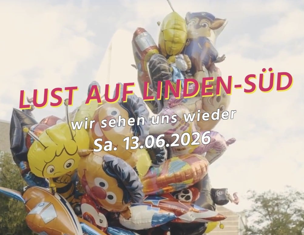Deisterstraßenfest 2026 im Deisterkiez Ankündigung zum Deisterstraßenfest 2026 in Linden-Süd mit Hinweis auf das Stadtteilfest im Deisterkiez